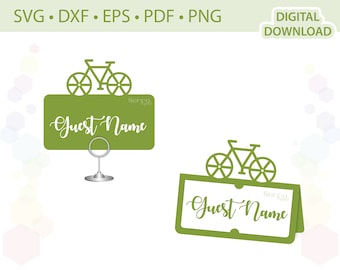 Bicycle Place card template .svg .dxf .eps .pdf .png