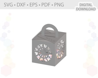 Modello per scatola di regalo di Halloween della ragnatela .svg .dxf .eps .pdf .png