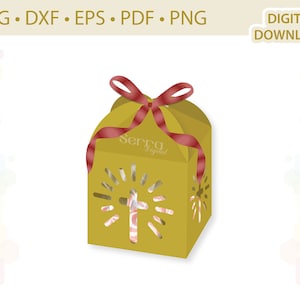 Baptism Favor Box template .svg .dxf .eps .pdf .png