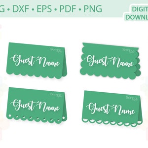 Plantillas de tarjetas Scalloped Place Set .svg .dxf .eps .pdf .png