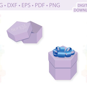 5 Sided Polygon Favor Box Pentagonal Favor Box template .svg .dxf .eps .pdf .png
