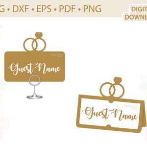Trauringe Namenskarte Vorlage .svg .dxf .eps .pdf .png