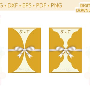 Modello di invito con biglietto pieghevole da 5" x 7" .svg .dxf .eps .pdf .png