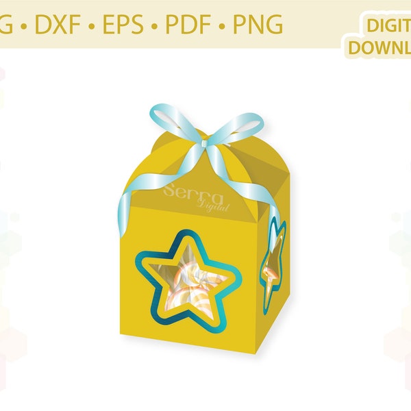 Star Favor box template .svg .dxf .eps .pdf .png