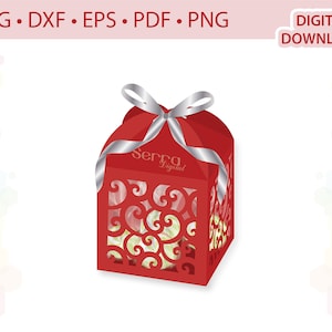 Wedding Favor Box template .svg .dxf .eps .pdf .png