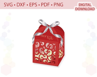 Wedding Favor Box template .svg .dxf .eps .pdf .png