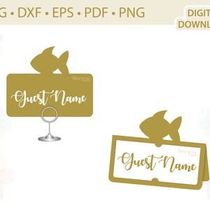 Modèle de carte de nom de lieu poisson .svg .dxf .eps .pdf .png