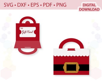 Santa Gift card holder template .svg .dxf .eps .pdf .png