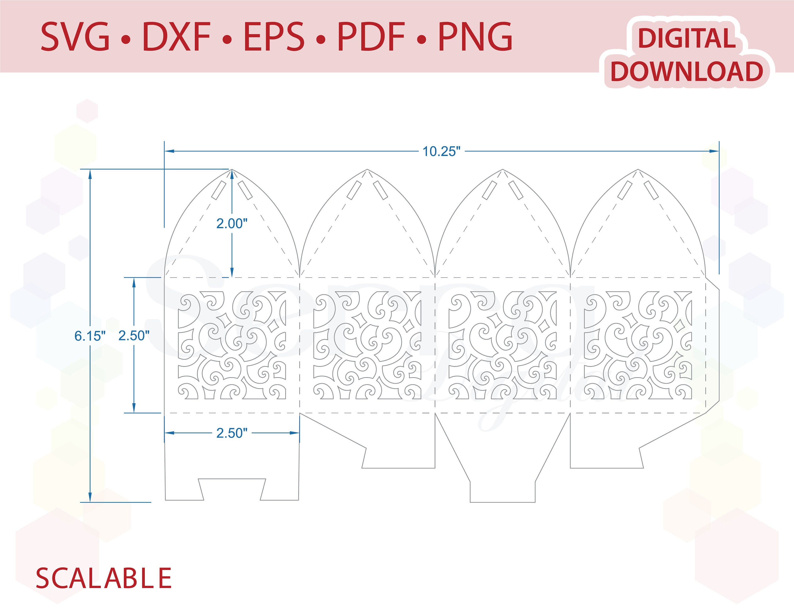Wedding Favor Box template .svg .dxf .eps .pdf .png Etsy