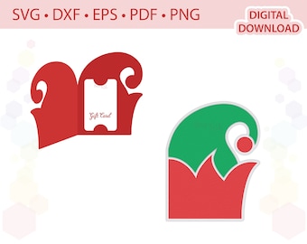 Christmas Elf Gift card holder template .svg .dxf .eps .pdf .png