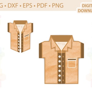 Modello di scheda della camicia .svg .dxf .eps .pdf .png