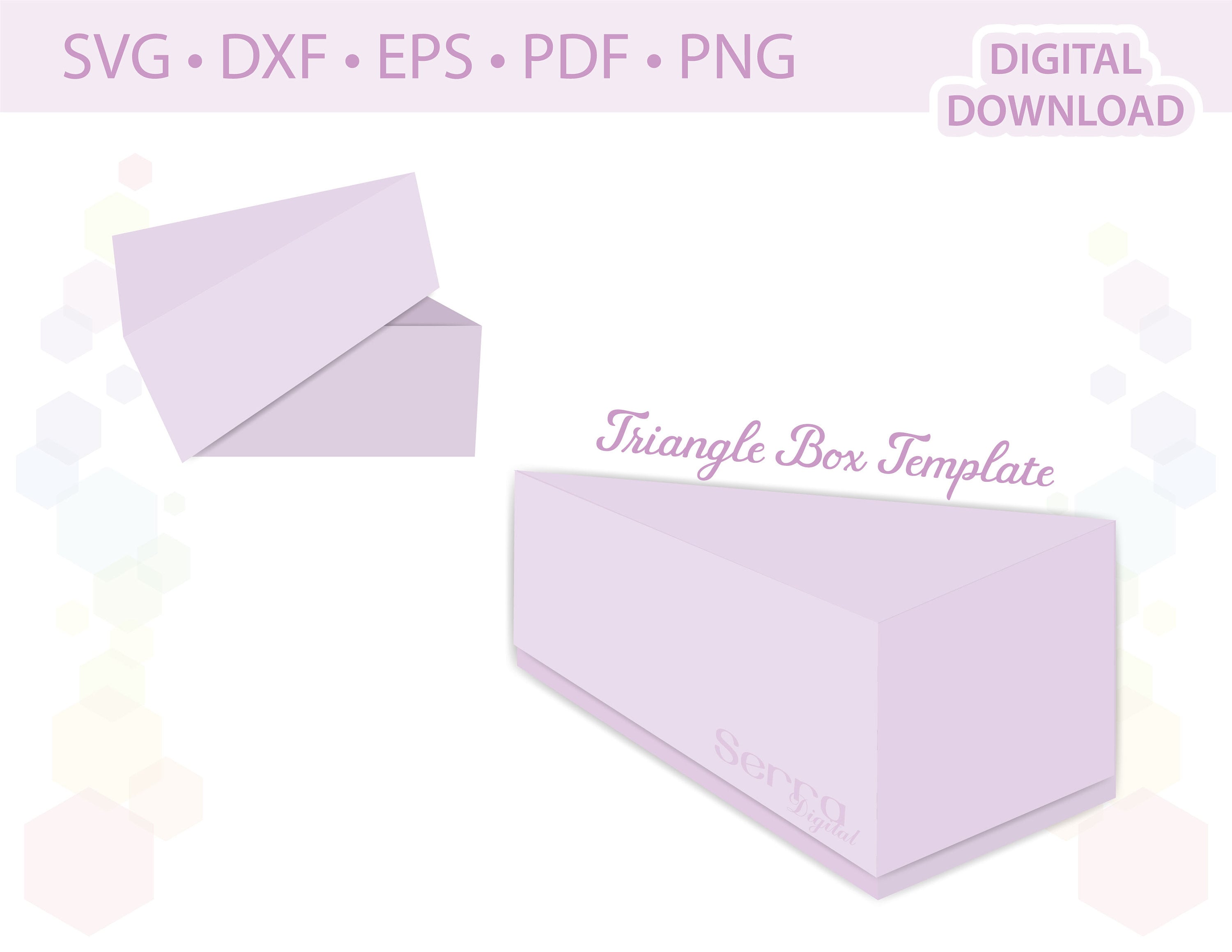 Cake Slice Box Template Favor Box Gift Box Cut File .svg .dxf - Etsy