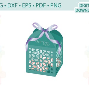 Floral Favor Box template .svg .dxf .eps .pdf .png