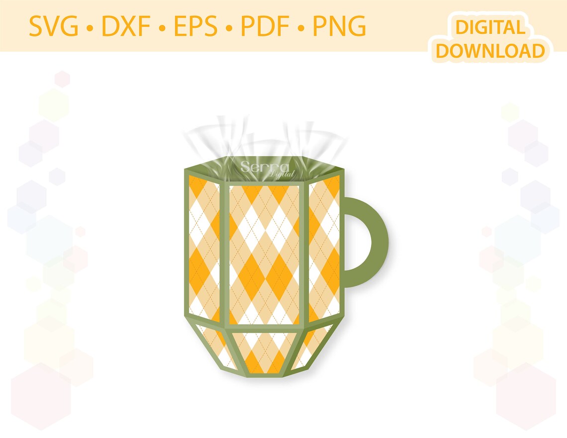 Mug Favor Box Gift Box Template .svg .dxf .eps .pdf .png Etsy