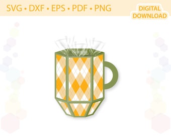 Mug Favor Box Gift Box template .svg .dxf .eps .pdf .png