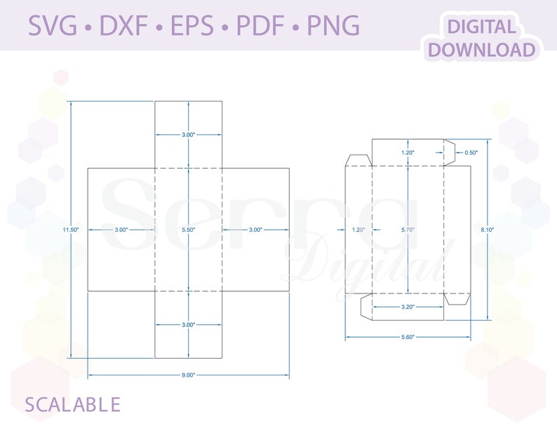 Download Rectangular Explosion Boxes cut file .svg .dxf .eps .pdf .png | Etsy