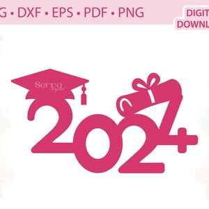 Décoration de gâteau de remise des diplômes 2024, modèle de décoration de gâteau félicitations pour les diplômés .svg .eps .dxf .pdf .png