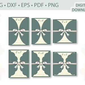 Set van 6 Gate-fold uitnodigingen sjabloon .svg .dxf .eps .pdf .png