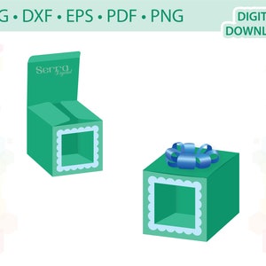 Square box with window template .svg .dxf .eps .pdf .png