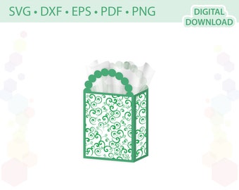 Sac cadeau Modèle de boîte cadeau .svg .dxf .eps .pdf .png