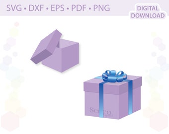 Square Favor Box Square Treat Box template .svg .dxf .eps .pdf .png