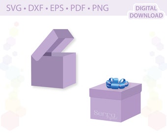 Modello quadrato di casella di .svg .dxf .eps .pdf .png