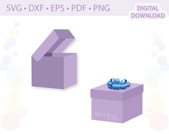 Square Favor Box template .svg .dxf .eps .pdf .png