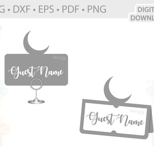 Plantilla de tarjeta de nombre de Crescent Place .svg .dxf .eps .pdf .png