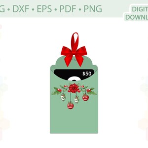 Modello per porta carte regalo con tag natalizio .svg .dxf .eps .pdf .png