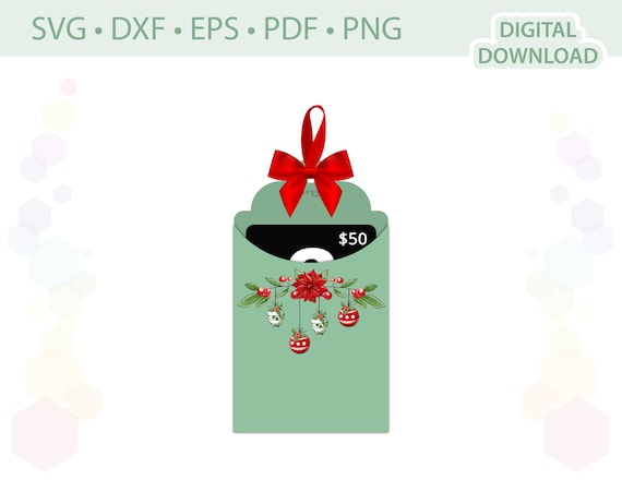 Christmas Tag Gift Card Holder template .svg .dxf .eps .pdf .png