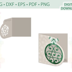 Modelo de cartão de enfeite de Natal em camadas .svg .dxf .eps .pdf .png