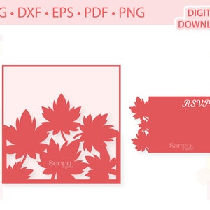 Fall leaves Invitation Card template .svg .dxf .eps .pdf .png