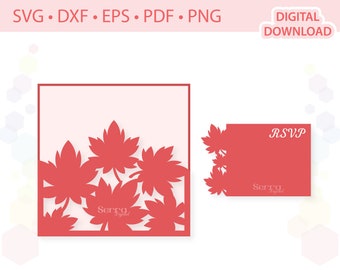 Fall leaves Invitation Card template .svg .dxf .eps .pdf .png