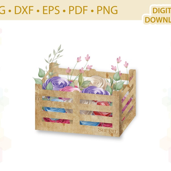 Crate Box Basket template .svg .dxf .eps .pdf .png