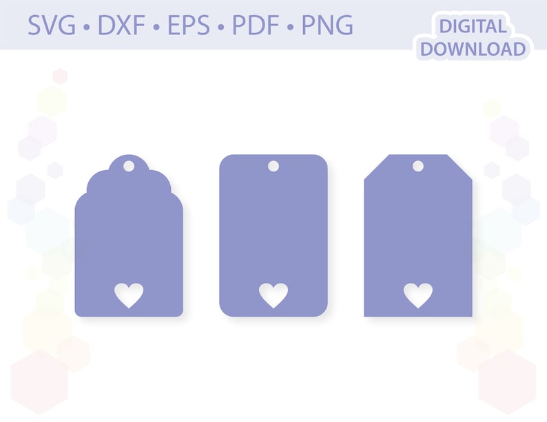 Heart Gift Tag Shapes Template .svg .dxf .eps .pdf .png - Etsy