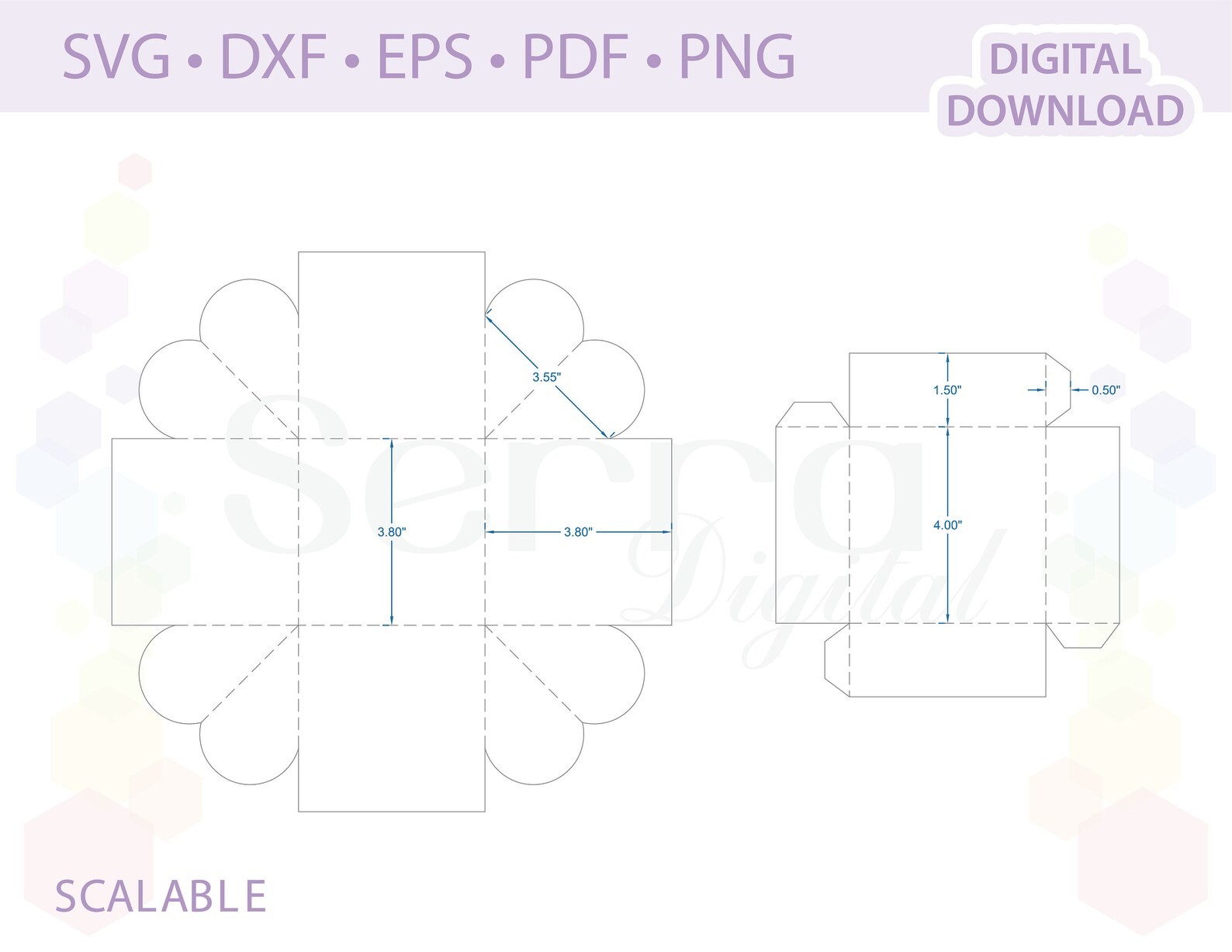 Square Explosion Box Templates .svg .dxf .eps .pdf .png Etsy UK