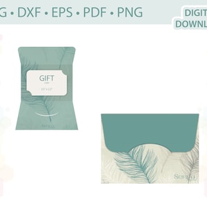 Plantilla de sobre de tarjeta de regalo .svg .dxf .eps .pdf .png