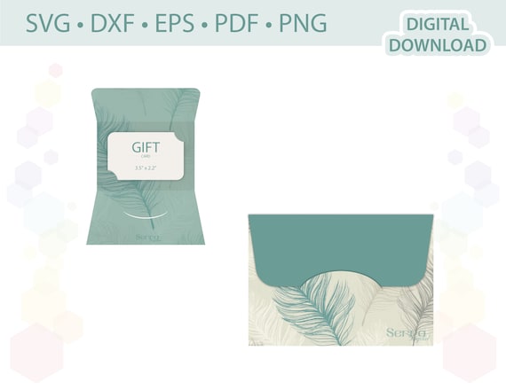 Gift card envelope template .svg .dxf .eps .pdf .png