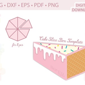 Cake Slice Box Template favor box gift box template .svg .dxf .eps .pdf .png