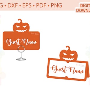 Jack-o'-lantern Place card Halloween Place card template .svg .dxf .eps .pdf .png