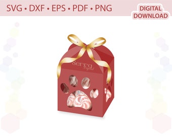 Paw print Favor Box template .svg .dxf .eps .pdf .png
