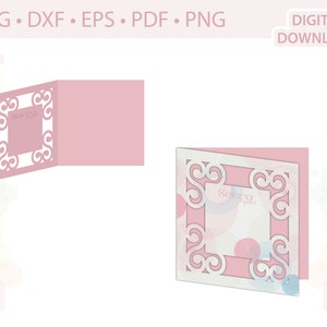 Swirly Line Card invitation template .svg .dxf .eps .pdf .png