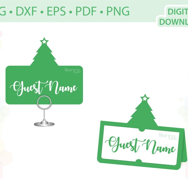 Christmas tree Place card Christmas Name card template .svg .dxf .eps .pdf .png
