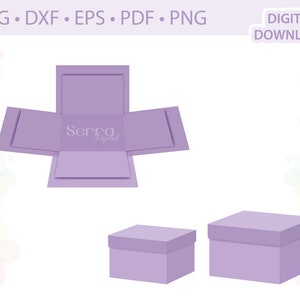 Rectangular Explosion Box templates .svg .dxf .eps .pdf .png