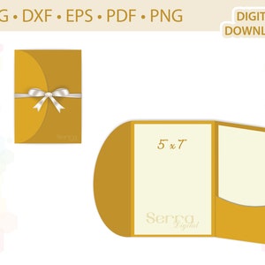 Tri-fold 5" x 7" Einladungsvorlage .svg .dxf .eps .pdf .png