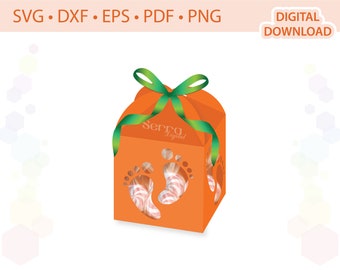 Baby Shower Favor Box template .svg .dxf .eps .pdf .png