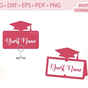 Modelo de cartão de nome do local de formatura .svg .dxf .eps .pdf .png