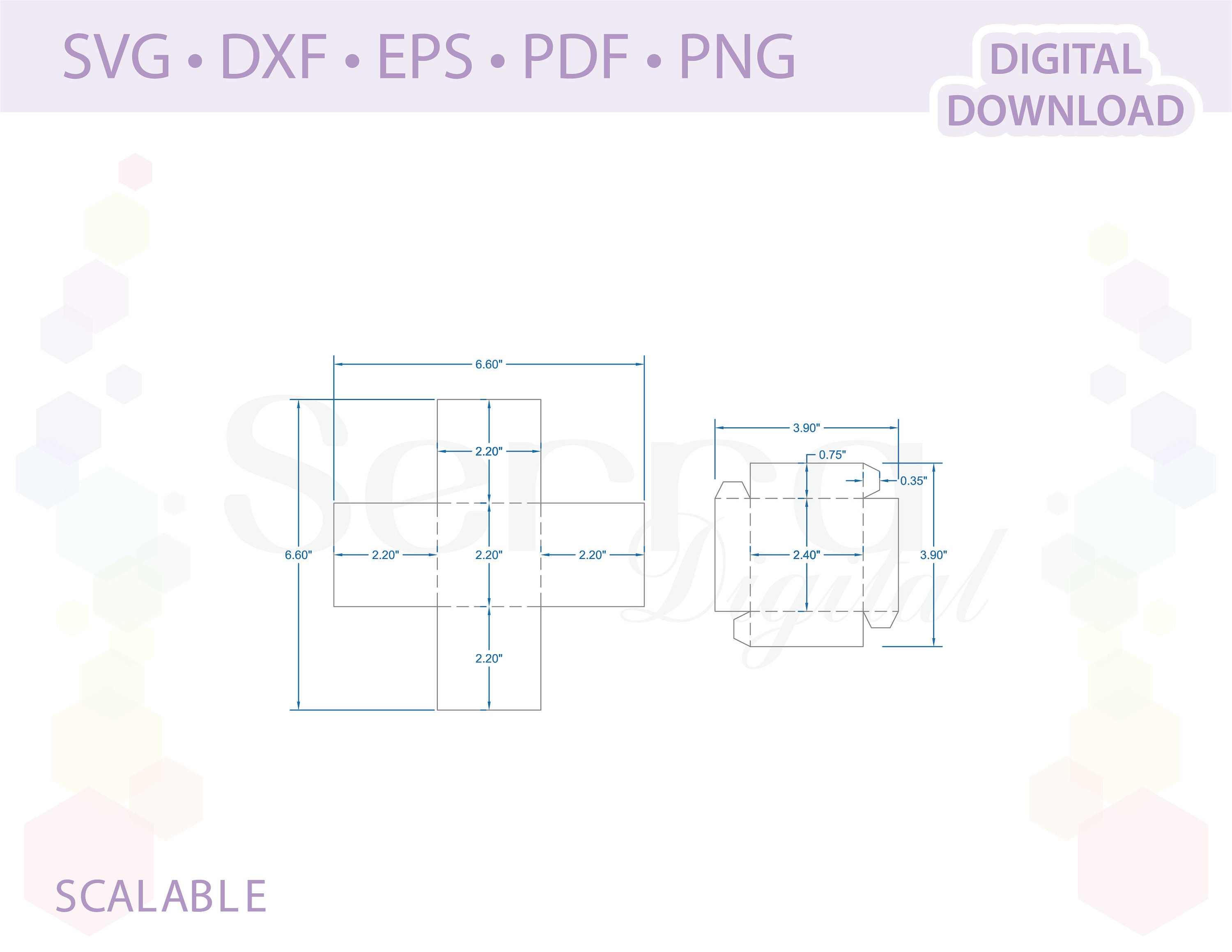 Square Explosion Box Templates .svg .dxf .eps .pdf .png - Etsy