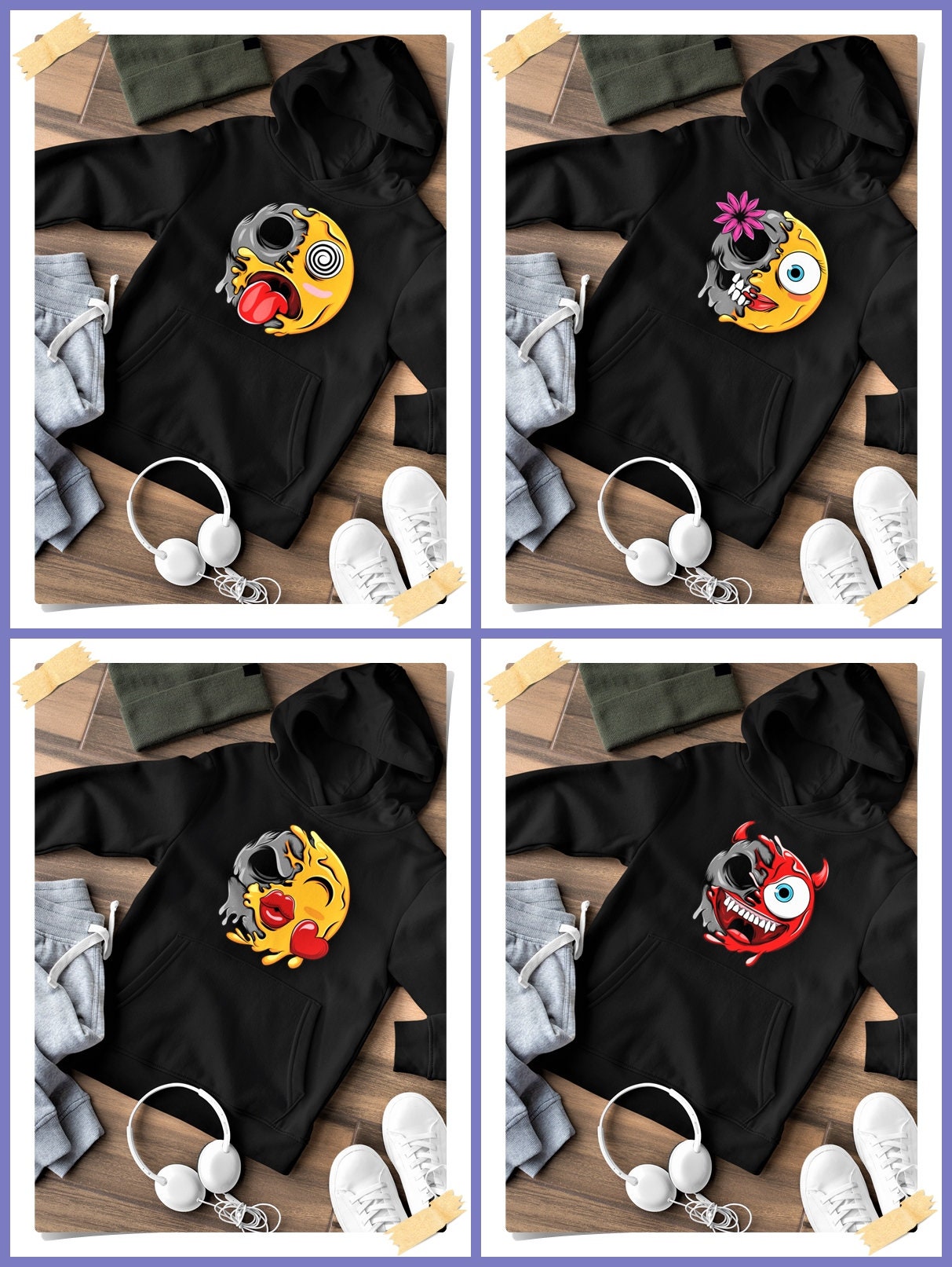 Sweat à Capuche Emoji Pour Garçon, 13 Ans, Très Bon état
