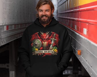 Wales Dragon Cumru Mens Hoodie